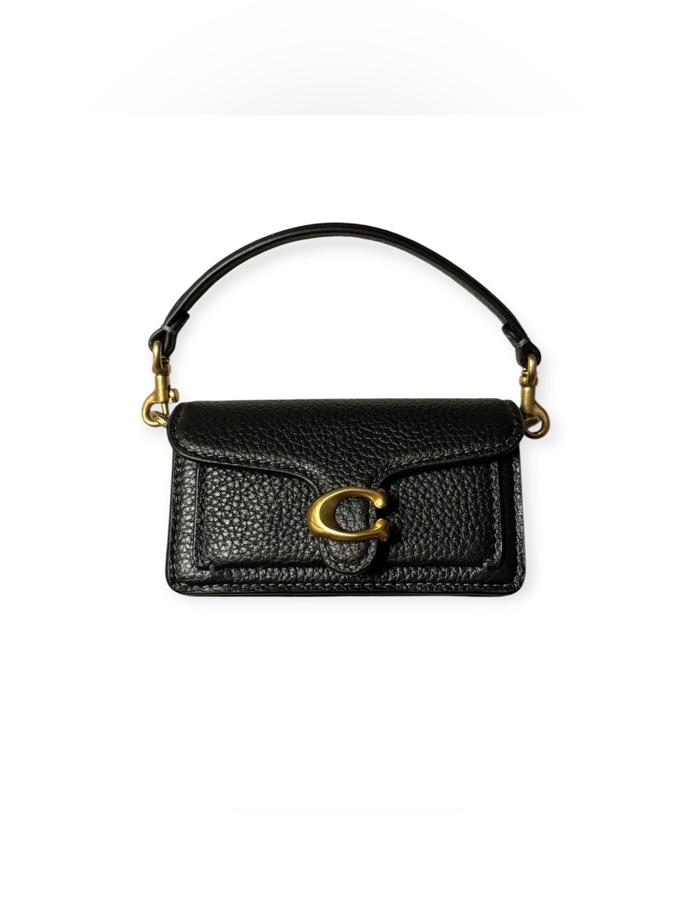 Coach Tabby Bag Charm NWOT Black Pebble Leather Mini Crossbody CCZ00